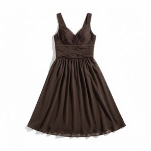 JS Collections dark Brown Midi a line ruffled Dress size 6